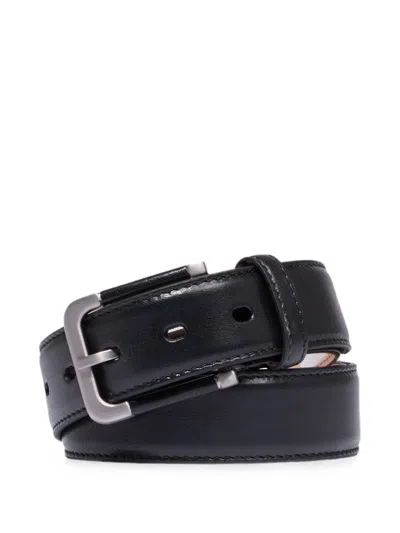 The Bridge Logo-embossed Leather Belt In Black