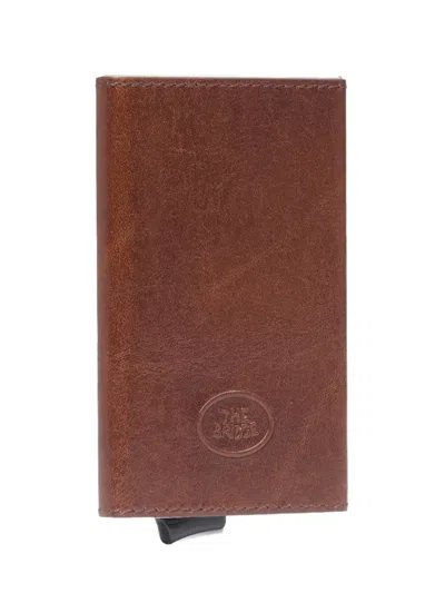 The Bridge Logo-embossed Leather Card Holder In Brown