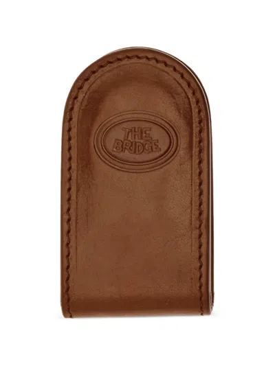 The Bridge Logo-embossed Leather Money Clip In Purple