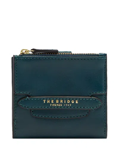 The Bridge Logo-lettering Leather Wallet In Blue