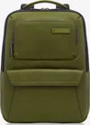 The Bridge Logo-patch Leather Backpack In Green