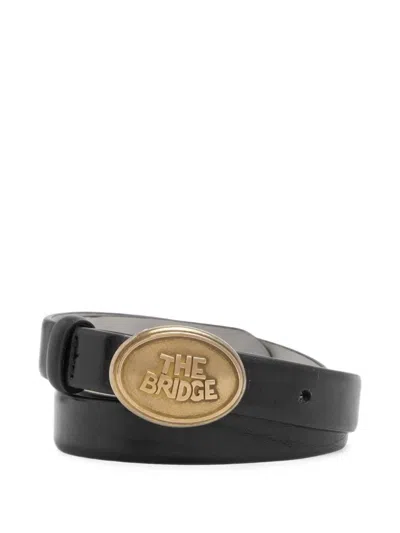 The Bridge Logo-plaque Leather Belt In Black