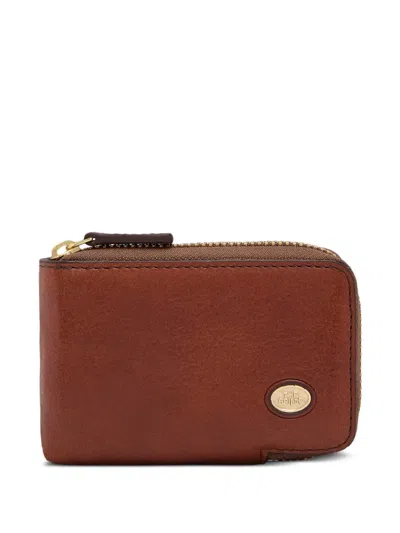 The Bridge Logo-plaque Leather Card Holder In Blue