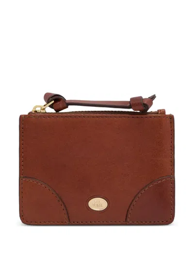The Bridge Logo-plaque Leather Card Holder In Brown