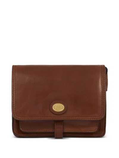 The Bridge Logo-plaque Leather Cross Body Bag In Brown