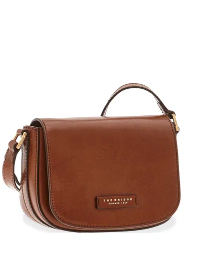 The Bridge Logo-plaque Leather Shoulder Bag In Brown