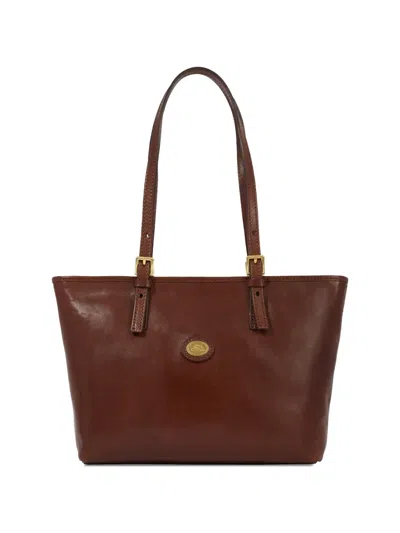 The Bridge Logo-plaque Leather Shoulder Bag In Brown