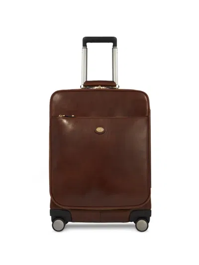 The Bridge Logo-plaque Leather Suitcase In Brown