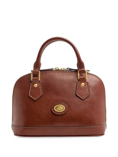 The Bridge Logo-plaque Leather Tote Bag In Brown