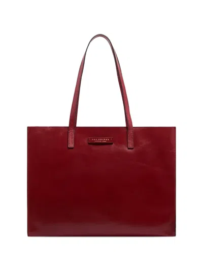 The Bridge Logo-plaque Leather Tote Bag In Red