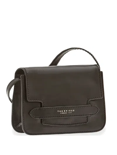 The Bridge Logo-print Leather Cross Body Bag In Black