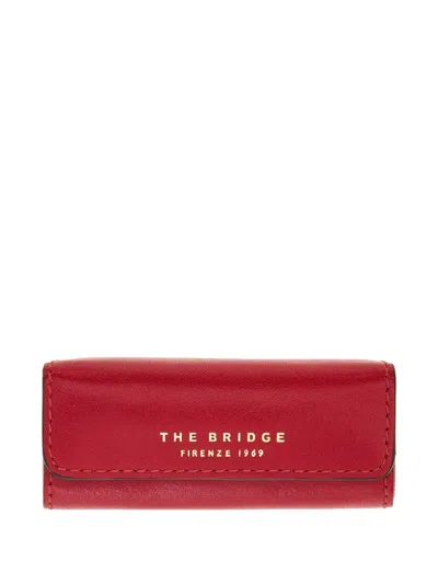 The Bridge Logo-print Leather Lipstick Case In Red