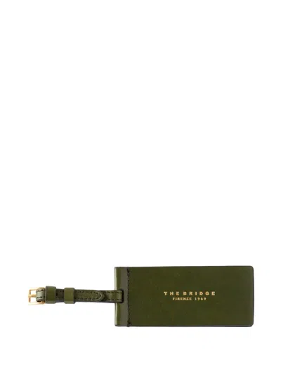 The Bridge Logo-print Leather Luggage Tag In White