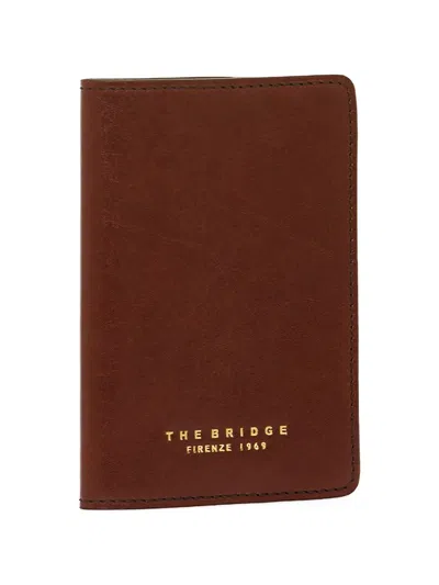 The Bridge Logo-print Leather Passport Holder In Brown