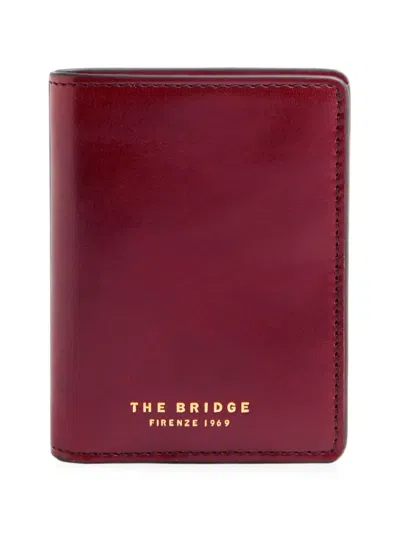 The Bridge Logo-print Leather Passport Holder In Burgundy