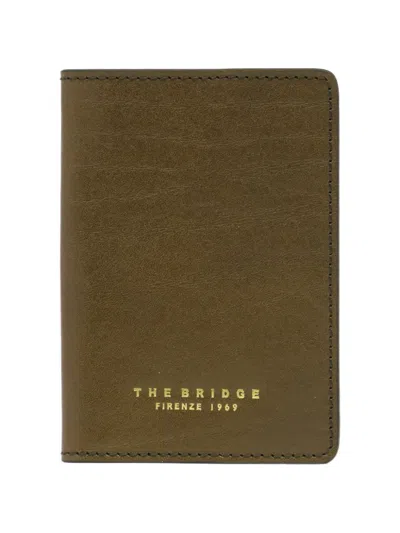 The Bridge Logo-print Leather Passport Holder In Green