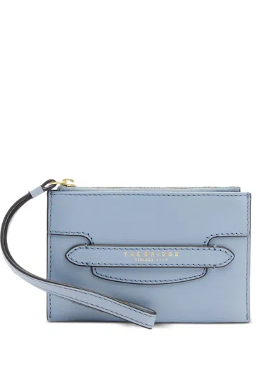 The Bridge Logo-print Leather Pouch In Blue