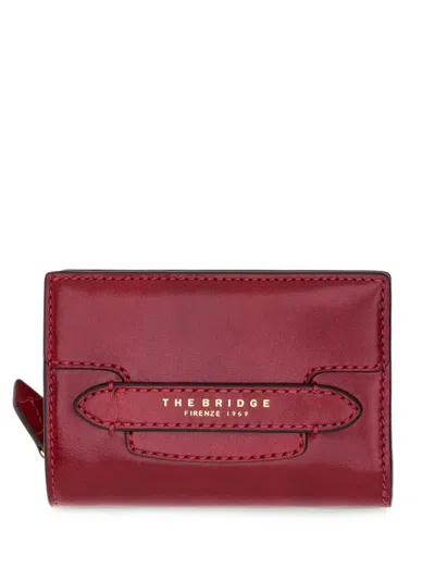 The Bridge Logo-print Leather Wallet In Burgundy