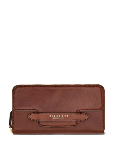 The Bridge Logo-print Zip-around Wallet In Brown