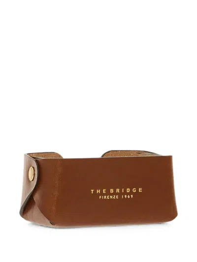 The Bridge Logo-stamp Leather Card Holder In Brown