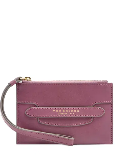 The Bridge Lucrezia Logo-print Leather Clutch Bag In Pink