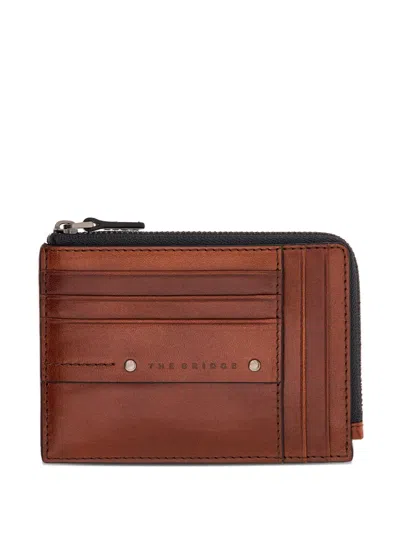The Bridge Ludovico Zip-around Leather Cardholder In Brown