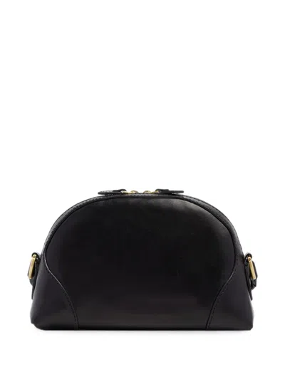 The Bridge Magda Curved Leather Shoulder Bag In Black
