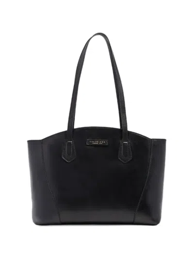 The Bridge Magda Logo-patch Leather Shoulder Bag In Black