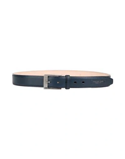 The Bridge Man Belt Navy Size 39.5 Leather In Blue
