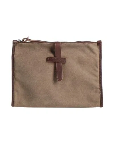 The Bridge Man Handbag Khaki Size - Textile Fibers, Leather In Sand