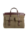 The Bridge Man Handbag Military Green Size - Leather, Textile Fibers In Green