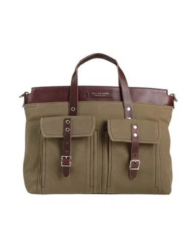 The Bridge Man Handbag Military Green Size - Leather, Textile Fibers