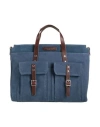 The Bridge Man Handbag Slate Blue Size - Leather, Textile Fibers