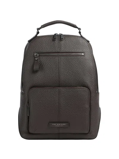 The Bridge Manfredi Grained Calf Leather Backpack In Pattern