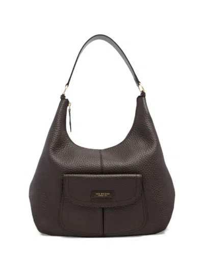 The Bridge Martina Front-pocket Leather Shoulder Bag In Black