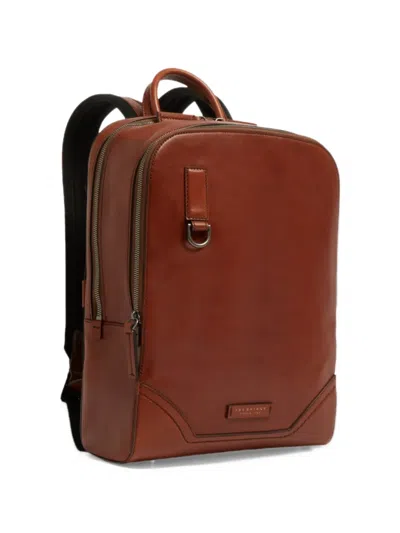 The Bridge Matteo Leather Double-zip Backpack In Brown