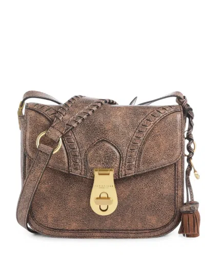 The Bridge Mia Wow Whipstitch-trim Crossbody Bag In Brown