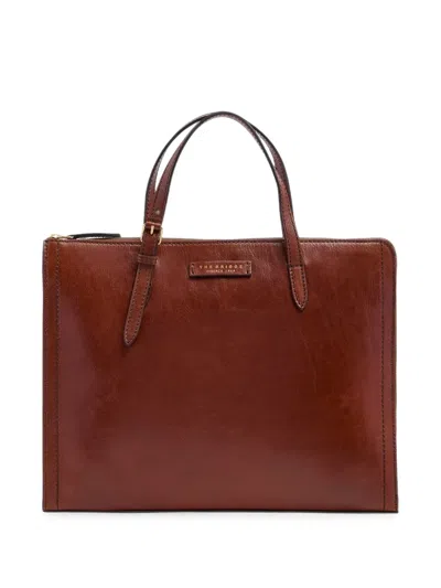 The Bridge Monica Logo-plaque Laptop Bag In Brown