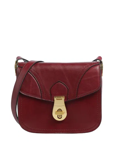 The Bridge Structured Shoulder Bag With Gold-colored Turn Lock In Brown