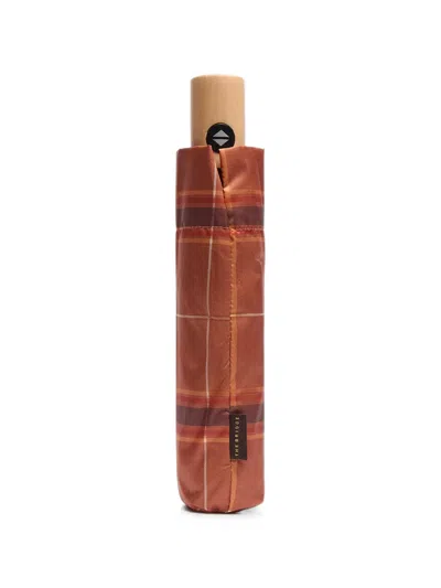 The Bridge Ombrelli Tartan-print Compact Umbrella In Orange