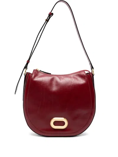 The Bridge Oval-plaque Shoulder Bag In Red