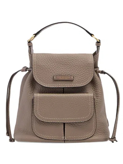 The Bridge Pebbled Leather Backpack In White