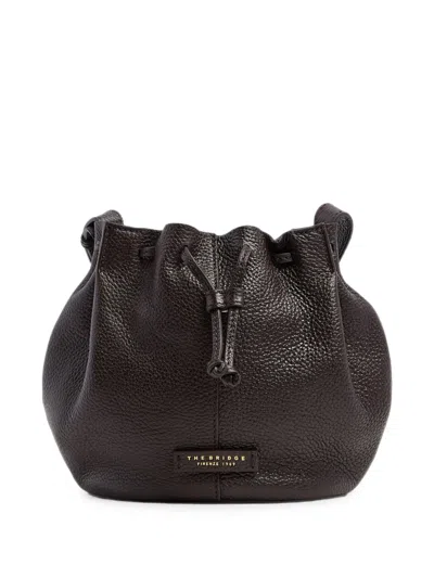 The Bridge Pebbled Leather Bucket Bag In Gray