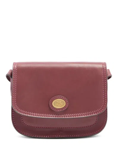 The Bridge Small Logo-plaque Leather Cross Body Bag In Pink