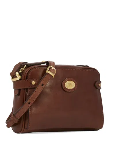 The Bridge Story Donna Logo-plaque Leather Shoulder Bag In Brown