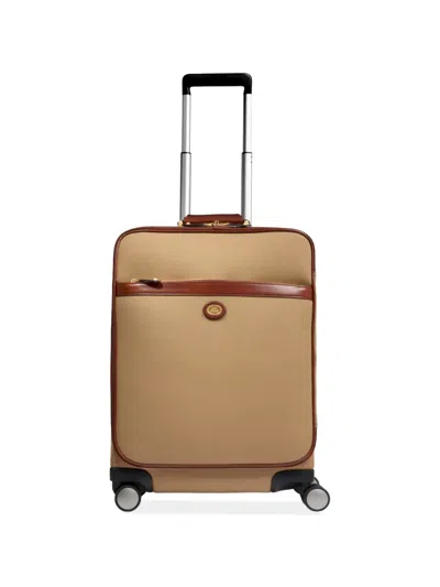 The Bridge Story Viaggio Softi Leather-trim Canvas Suitcase In Brown