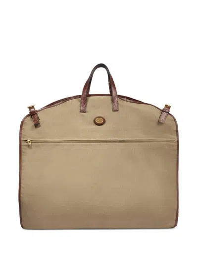 The Bridge Story Viaggio Softi Leather-trim Garment Bag In Brown