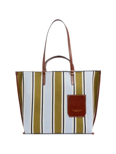 The Bridge Striped Leather-trim Tote Bag In Multi