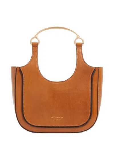 The Bridge Top Handle Leather Mini Clutch Bag In Brown
