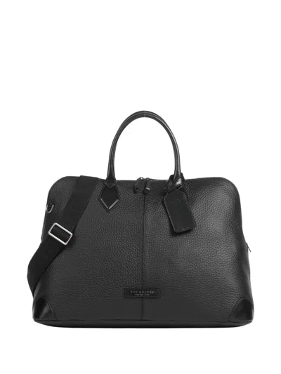 The Bridge Travel Soft Grained Calf Leather Travel Tote Bag In Red